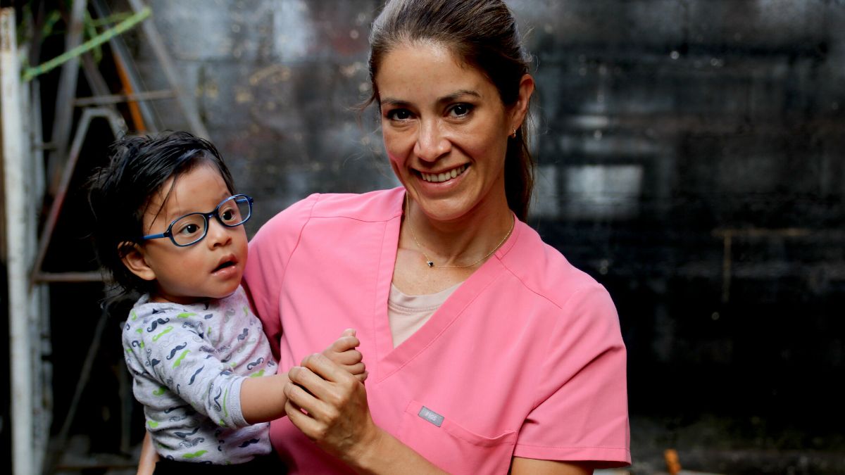 A doctor with a baby