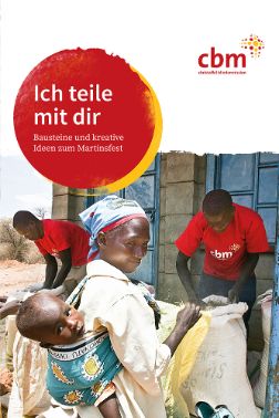 Gezeichneter Reiter auf weißem Pferd, daneben stehen Kinder; Schriftzug: Martinsfest