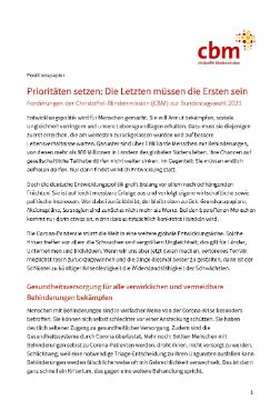 Text mit Überschrift: Prioritäten setzen: Die Letzten müssen die Ersten sein