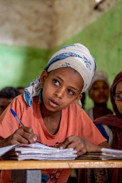 Ekema, a 13-year-old student at Wolencho Primary School in Ethiopia, was identified with symptoms of Trachoma during a school screening. With the help of CBM's partner GTM Hospital, Ekema received timely intervention.