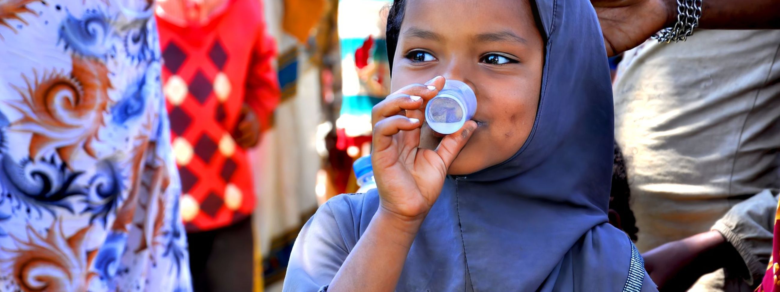 Hayate Habib Shifa receiving a dose of Zithromax® syrup as part of the Mass Drug Administration <br/>(MDA) campaign for trachoma elimination in Misrak Silti District, Ethiopia.