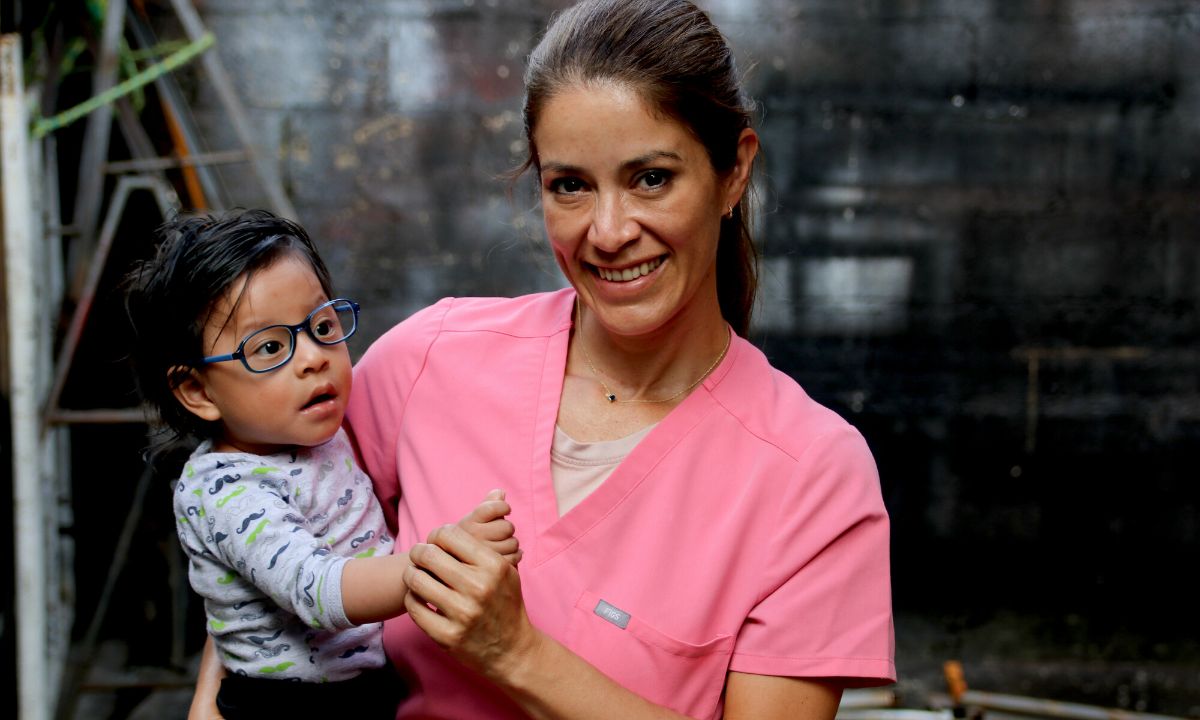 A doctor with a baby