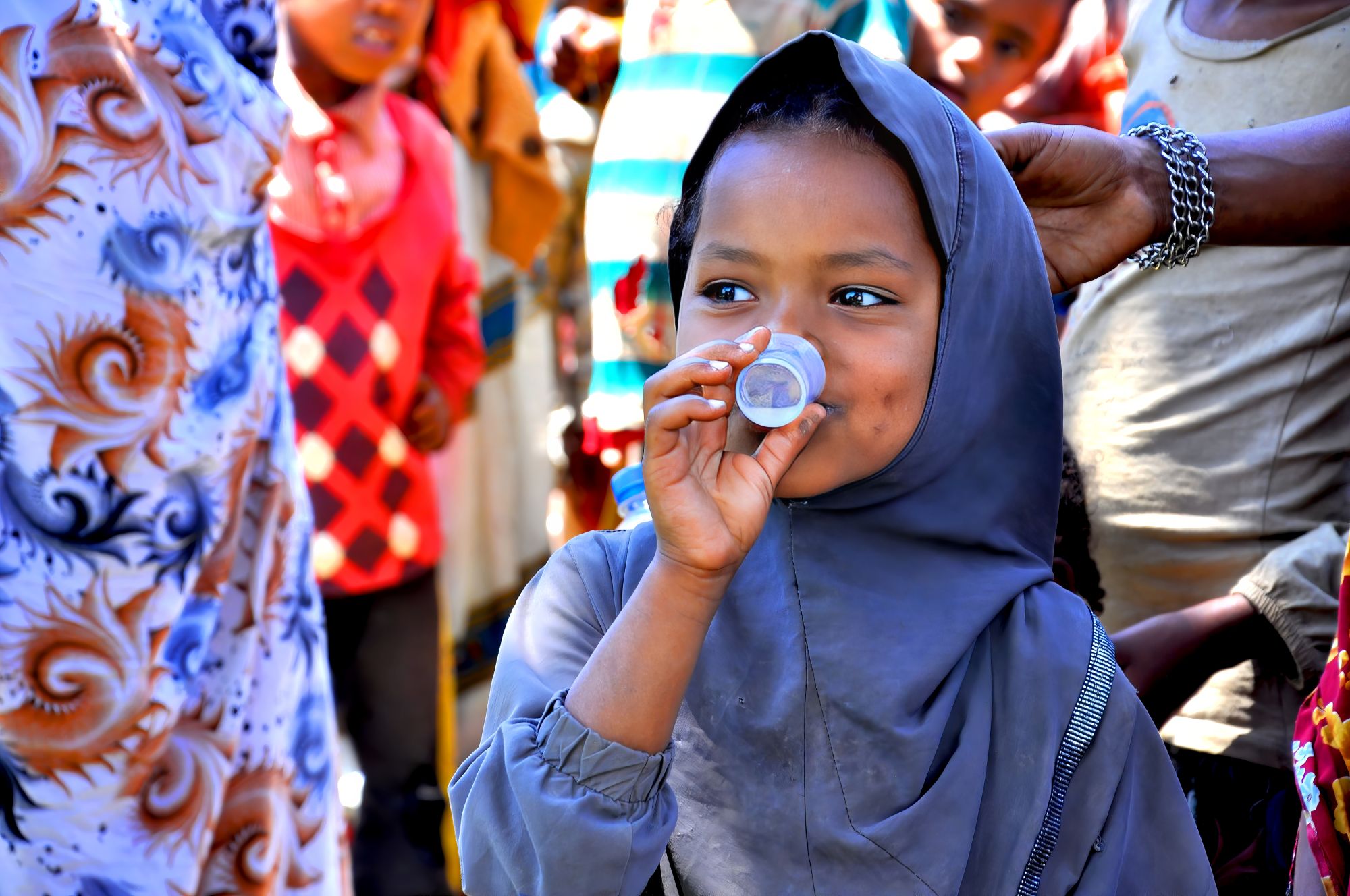 Hayate Habib Shifa receiving a dose of Zithromax® syrup as part of the Mass Drug Administration <br/>(MDA) campaign for trachoma elimination in Misrak Silti District, Ethiopia.