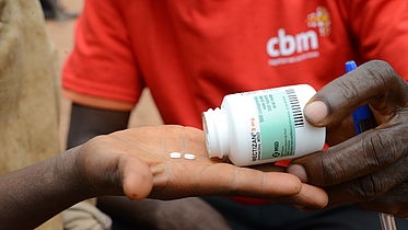Distribution of Mectizan® in high risk, remote areas of DRC to combat river blindness.