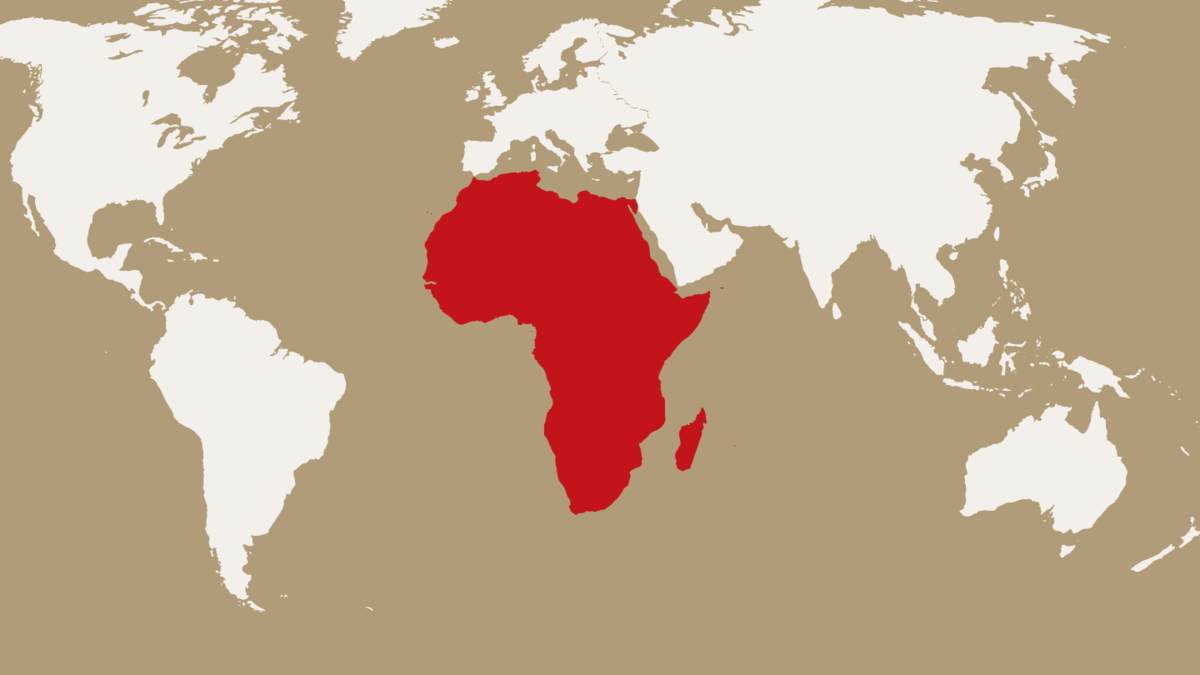 map highlighting the African continent